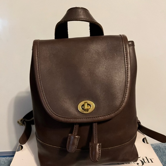Coach Handbags - Coach Brown Leather Backpack VINTAGE 9960